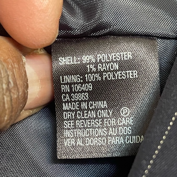 Stresa three piece ladies pants suit dark blue & white pin strip size 10 - Picture 6 of 14